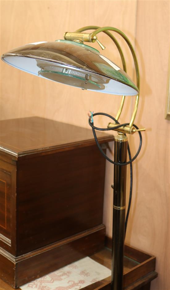 A French chrome retro standard lamp, H.165cm